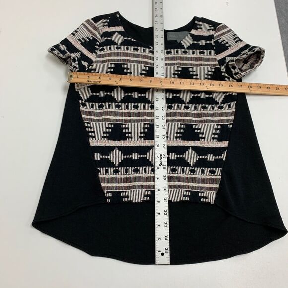 Sunday in Brooklyn Top Women S Small Black Ellery Woven Knit Aztec Anthropologie - Picture 7 of 14